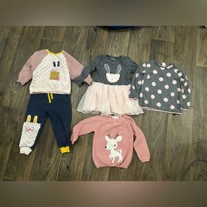 Dress, 2-piece sweatsuit, sweaters size 1.5 - 2T
